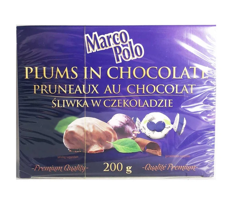 Marco Polo Plums in Chocolate Gift Box 200g