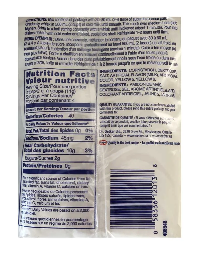 Oetker Vanilla Pudding 3x43g