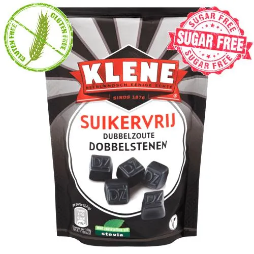 Klene Dobbelstenen (double salted dice) Sugar Free Licorice 110g
