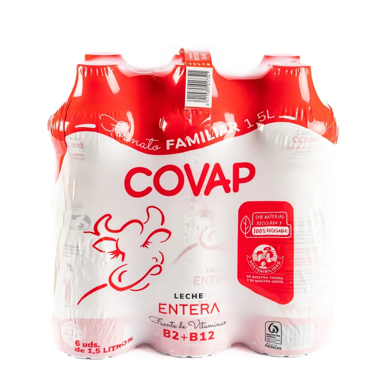 COVAP LECHE ENTERA BOT. 6x1,5 LTR.