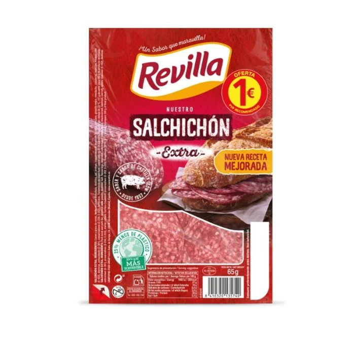 REVILLA SALCHICHÓN EXTRA LONCHAS 65 GR.