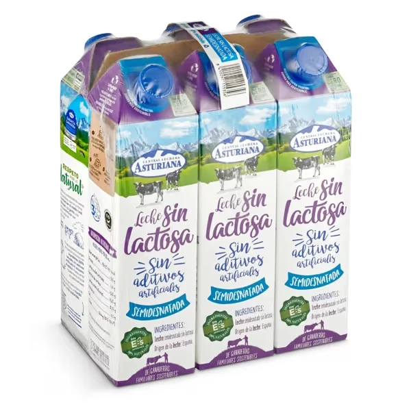 ASTURIANA LECHE SEMI SIN LACT. 6x1 LTR.