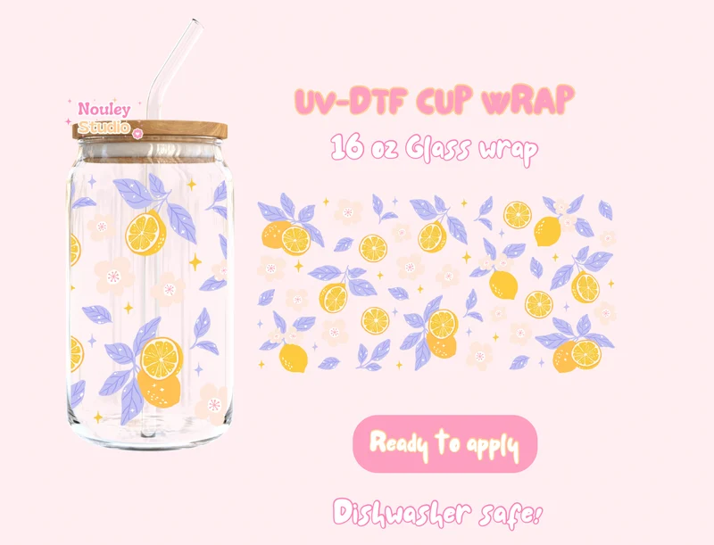 UV-DTF Cup wrap | Squizy lemon