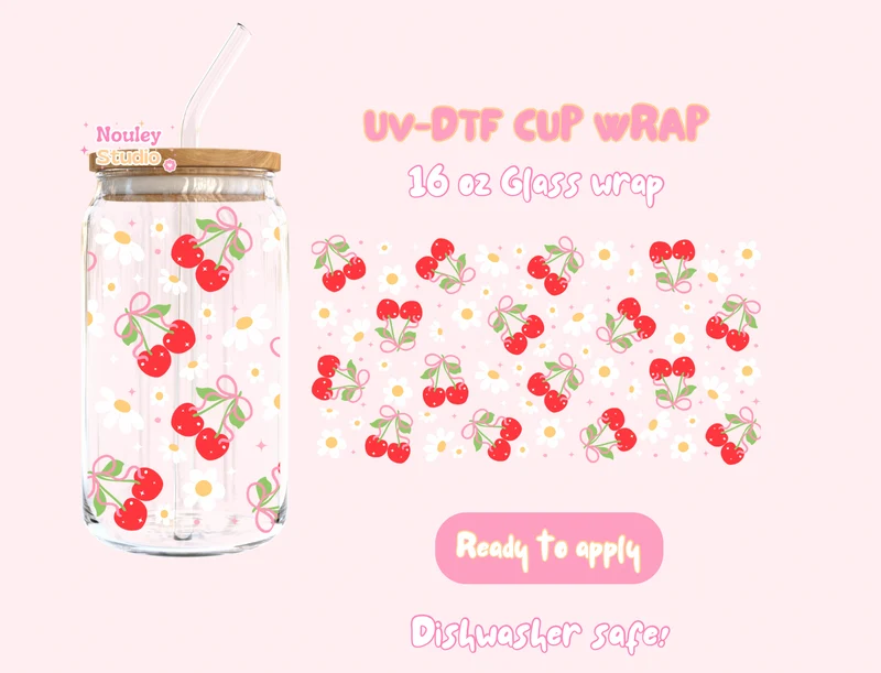 UV-DTF Cup wrap | Sweet Cherry