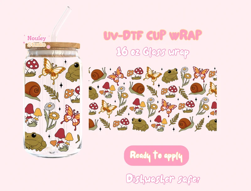 UV-DTF Cup wrap | Goblincore Frog