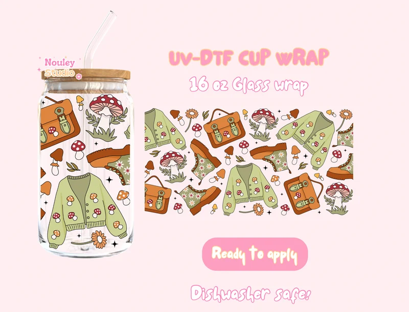 UV-DTF Cup wrap | Goblincore Girl