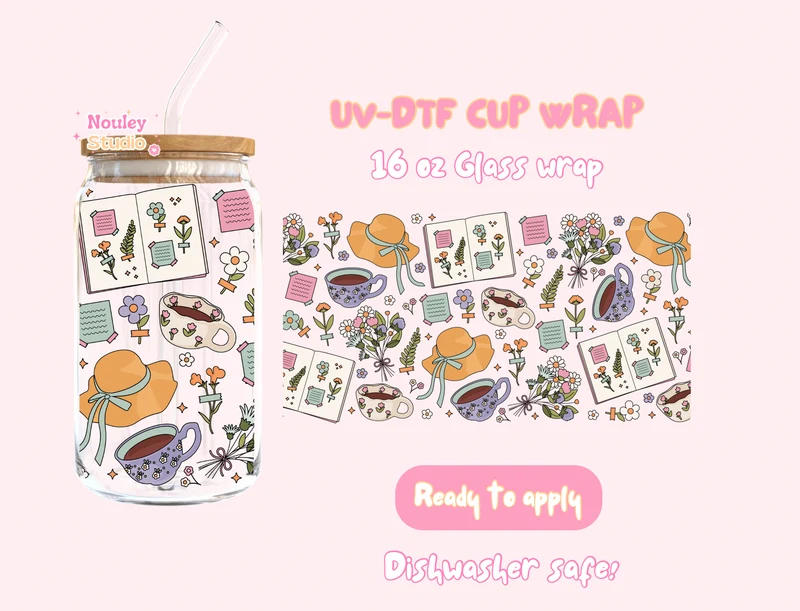 UV-DTF Cup wrap | cottagecore girly