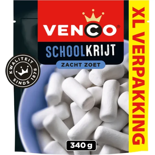 Venco schoolkrijt xl zacht zoet stazak 330 gr