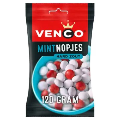 Venco eurolijn mintnopjes hard zout 120 gr
