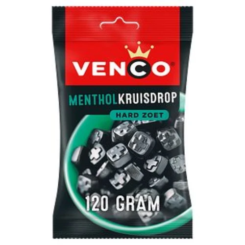 Venco eurolijn menthol kruisdrop 120 gr