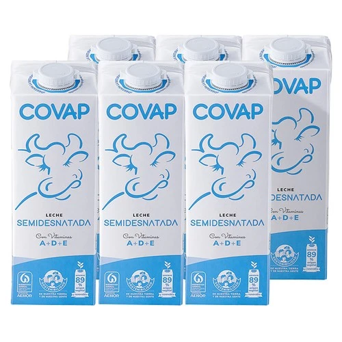 COVAP LECHE SEMIDESNATADA 6x1 LTR.