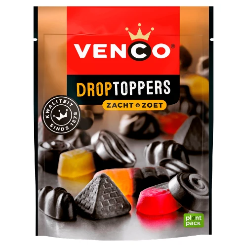 Venco droptoppers zacht & zoet 225 gr