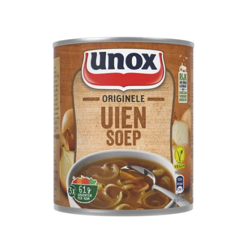 Unox stevige uiensoep 800 ml.