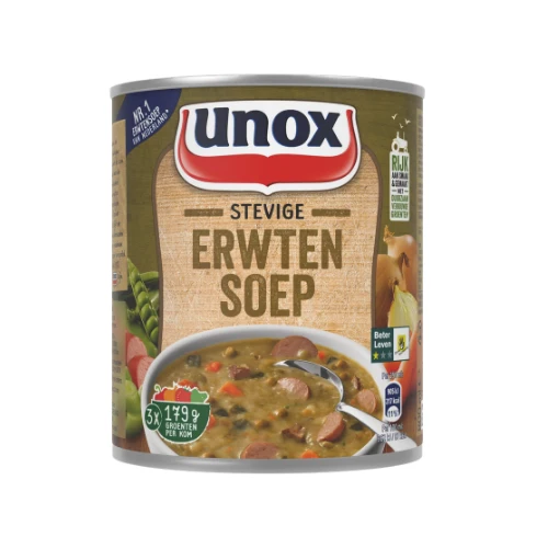 Unox stevige erwten soep 800 ml.
