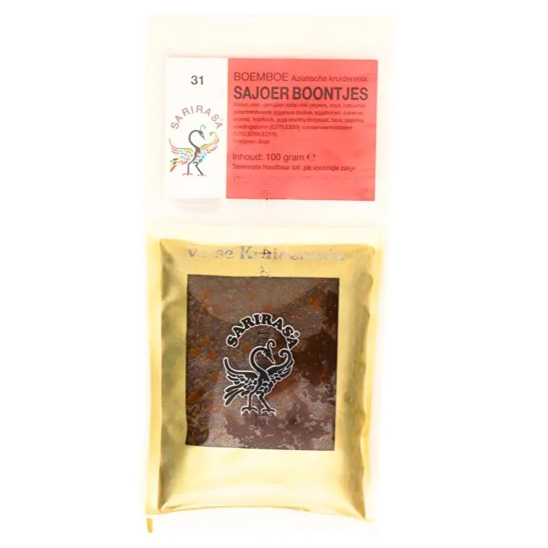 SARIRASA BOEMBOE SAJOER BOONTJES 100 GR.