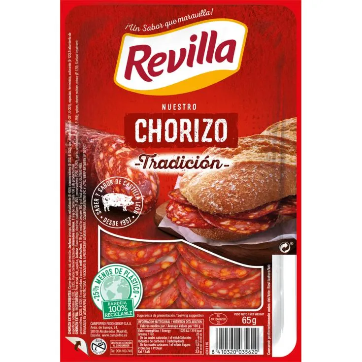 REVILLA CHORIZO TRADIC. LONCHAS 65 GR.
