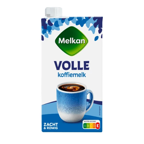 Melkan volle koffiemelk 7,5% vet 200 gr.