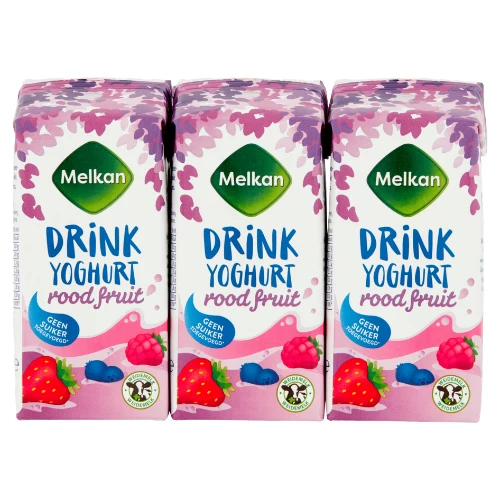 Melkan drinkyoghurt rode vruchten 6 st.