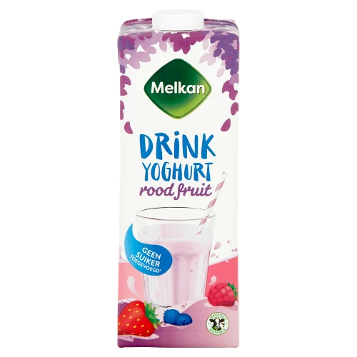 Melkan drinkyoghurt rode vrucht 1 ltr.