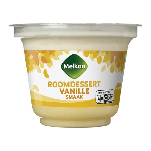 Melkan dessert met room vanille 200 gr.