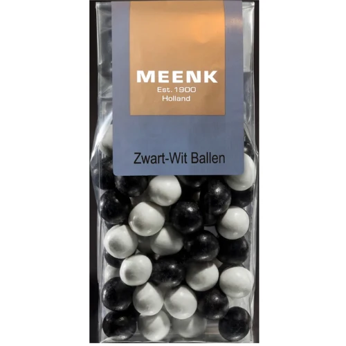 Meenk zwart wit ballen 170 gr.