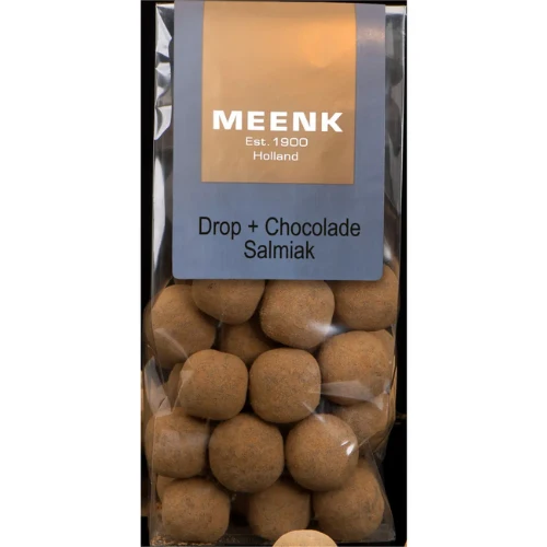 Meenk drop + chocolade + salmiak 150 gr.