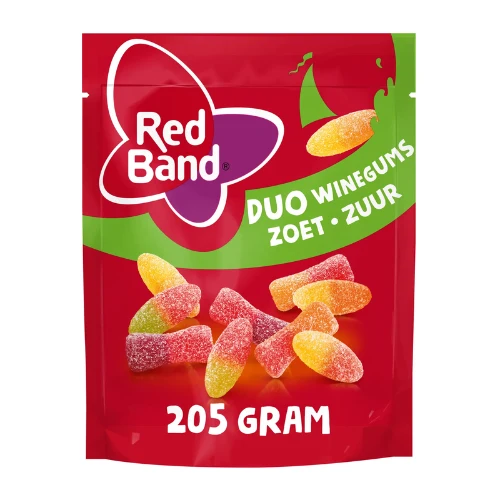 Red band winegum duo zoet zuur stazak 205 gr.