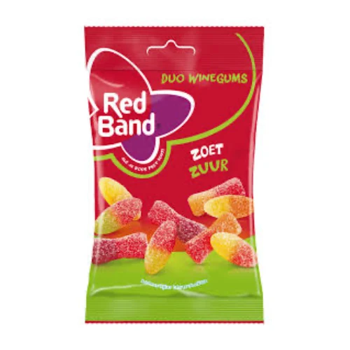 Red band eurolijn winegum duo zoet zuur 120 gr.