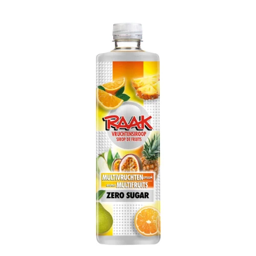 Raak siroop multivruchten zero 750 ml.