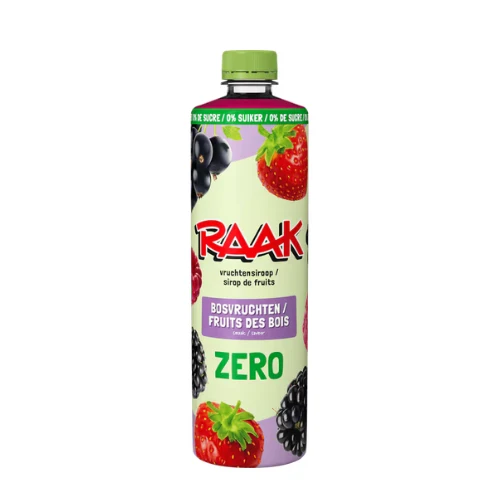 Raak siroop bosvruchten zero 750 ml.