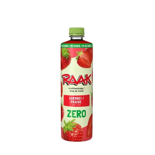 Raak siroop aardbei zero 750 ml.