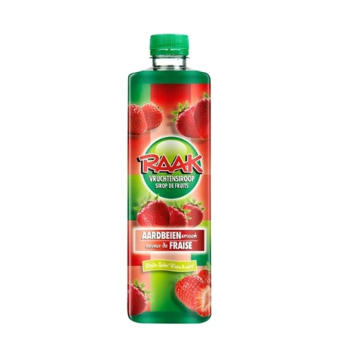 Raak siroop aardbei 750 ml.