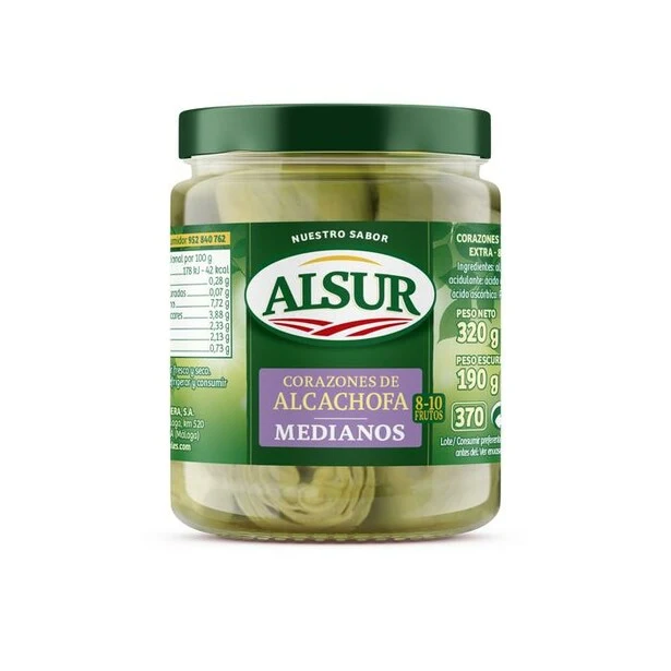 ALSUR ALCACHOFAS CORAZÓN 8/10 190 GR.