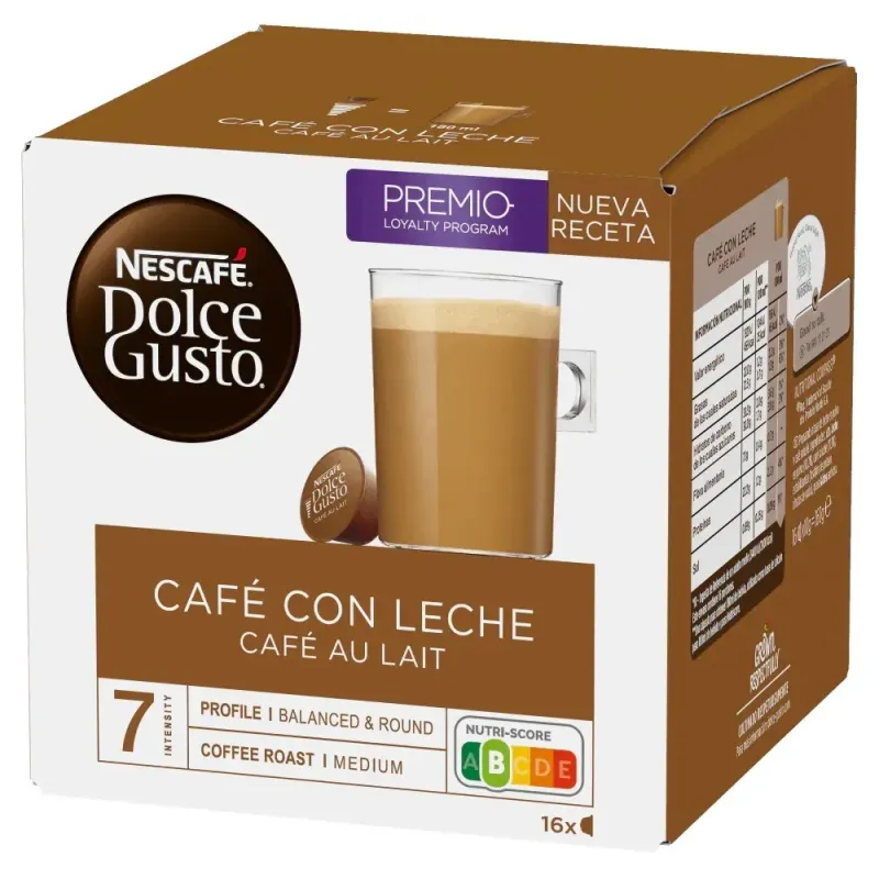 HD CAFÉ CÁPSULA D. GUSTO CAFÉ CON LECHE 16 CÁPS.