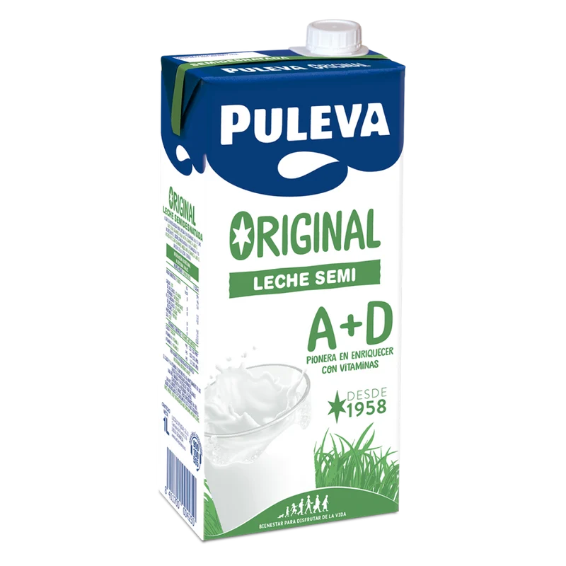 PULEVA LECHE SEMIDESNATADA BRIK 1 LTR.