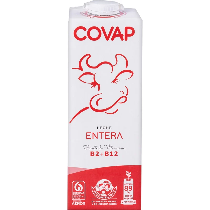 COVAP LECHE ENTERA BRIK 1 LTR.