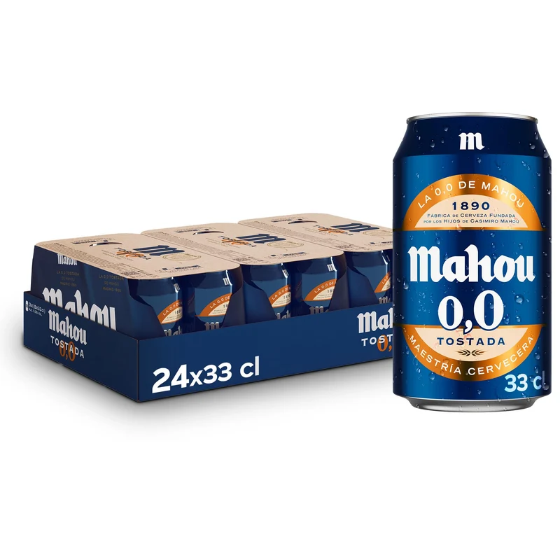 MAHOU 0,0% TOSTADA LATA 24x33 CL.