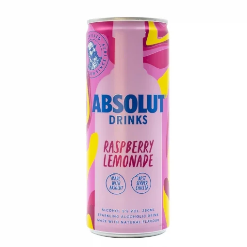ABSOLUT & RASPBERRY LEMON LATA 12x25 CL.