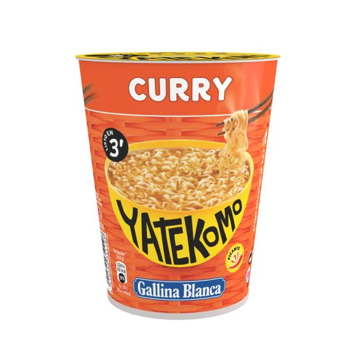 YATEKOMO G.B. NOODLES CURRY VASO 8x60 GR.