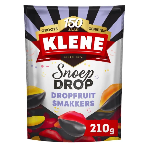 Klene snoepdrop dropfruit smakkers 200 gr