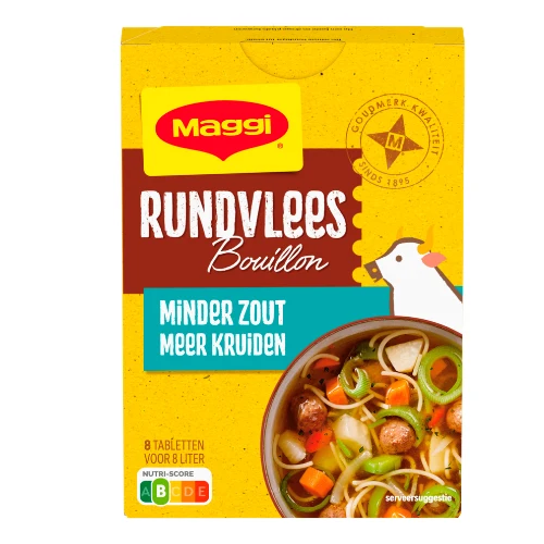 Maggi rundvlees bouillon minder zout 72 gr
