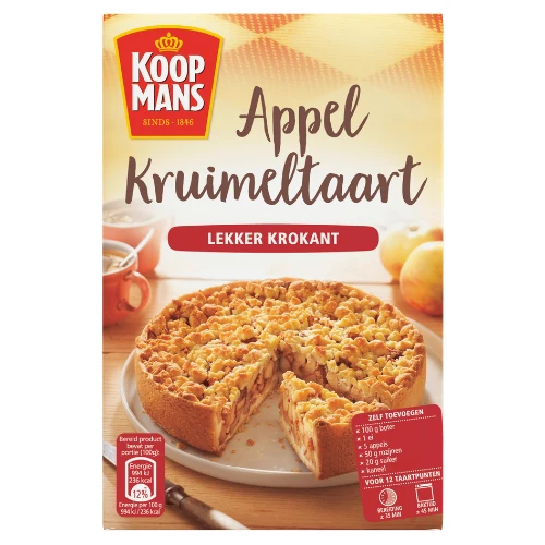 Koopmans mix voor appelkruimel taart 410 gr.