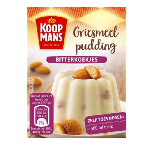 Koopmans griesmeelpudding bitterkoekjes 90 gr.