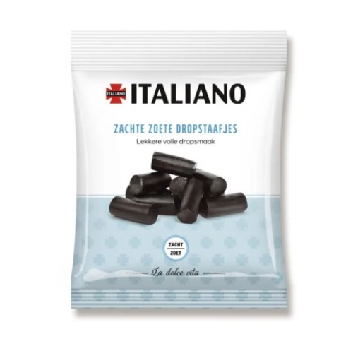 Italiano zachte zoete dropstaafjes 200 gr.