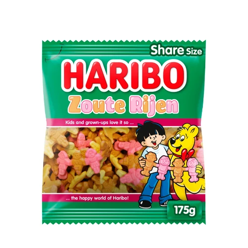Haribo zoute rijen 175 gr.