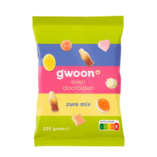 G'woon zure mix zachte gums 225 gr.