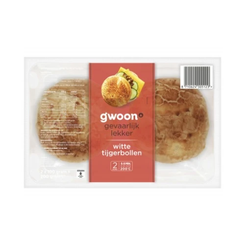G'woon witte tijgerbollen 2x100 gr.