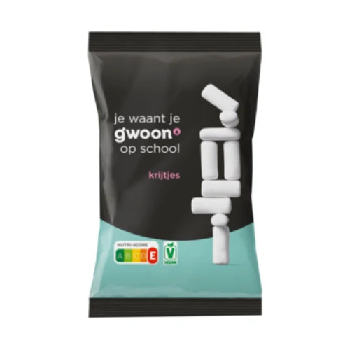 G'woon witte krijtjes 250 gr.