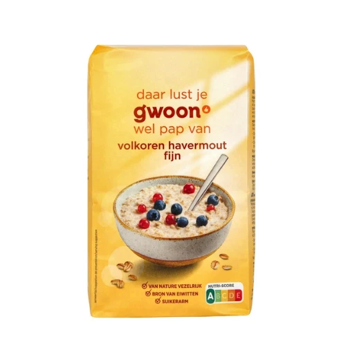 G'woon volkoren havermout fijn 500 gr.