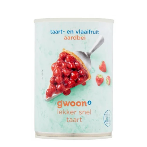 G'woon vlaaifruit aardbeien 430 gr.